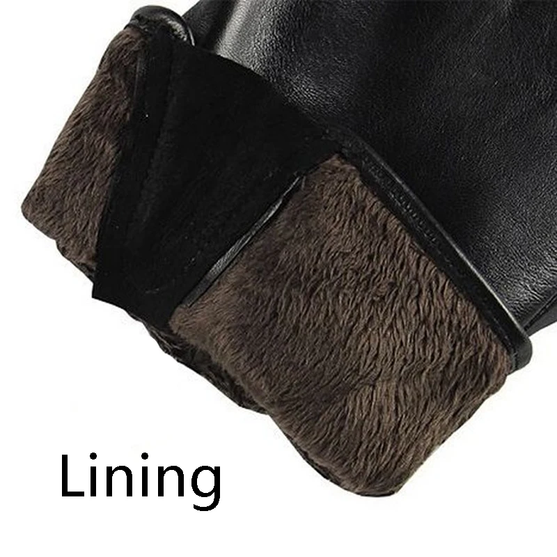 Перчатки мужские из натуральной кожи теплые однотонные овчина модные утепленные