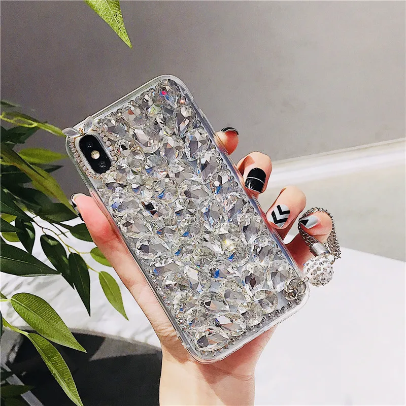 Bling прекрасные хрустальные бриллианты Стразы 3D камни чехол для телефона чехол для iphone 7/7 Plus/6/6 S для samsung Galaxy S5 6 7 edge