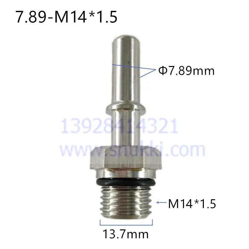 7.89-M14X1.5 6,30 7,89 9,49 9,89 мм 304 Нержавеющая сталь штыревой соединитель топливная линия быстрый соединитель металлические фитинги металлический штыревой соединитель из двух частей - Название цвета: 7.89-M14X1.5