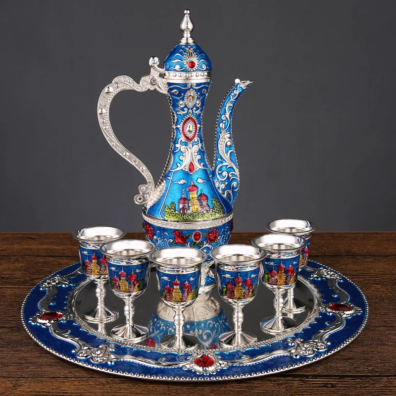 Европейский русский Ретро колба золотой белый кофе вино набор чайный сервиз с