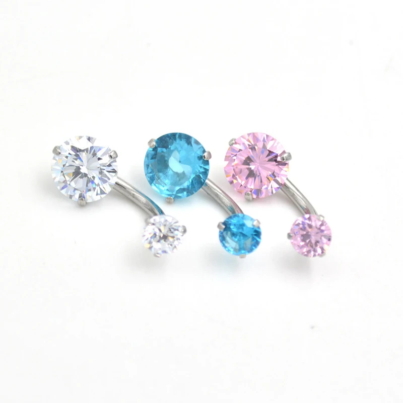 Новый бренд AAA циркон Ювелирный Стиль пупка Кольцо пирсинг ювелирные изделия 316L