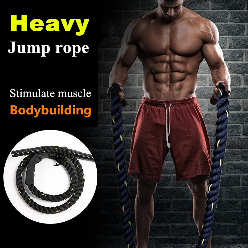 

2.8m x 25mm Heavy Jump Rope Crossfit Weighted Battle Skipping Ropes Power Training Improve Strength Fitness Home Gym Equipment