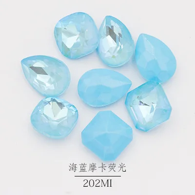 50 шт./упак. K9 мокко AB 6 мм, 8 мм, 4x6mm~ 8x10 мм слеза, овал, baoshihua. Стеклянные Хрустальные Необычные каменные точечные квадратные Стразы - Цвет: aquamarine mocha ab