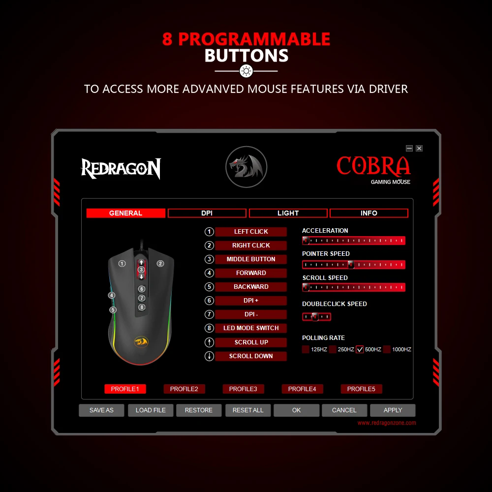 Redragon M711 FPS COBRA игровая мышь с 16 8 миллионом Chroma RGB Цветной подсветкой 24000 dpi 7