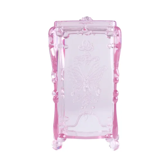 Transparent Pink Полная красота 1 шт. косметический макияж хлопок блокнот-органайзер бабочка декоративная коробка для хранения для ногтей протирать хлопок Макияж инструменты CH014 - Цвет: Transparent Pink