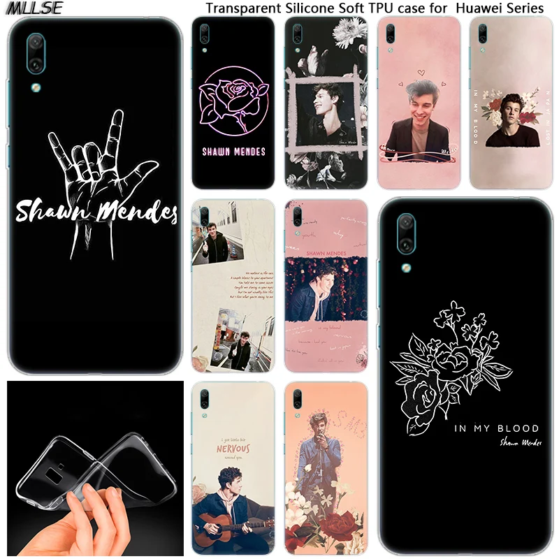 Розовый Мягкий силиконовый чехол Shawn Mendes для Huawei Mate 10 20 Lite Pro Enjoy 8 9E Y6 Y5 2017 Y7 Y9 2019 2018