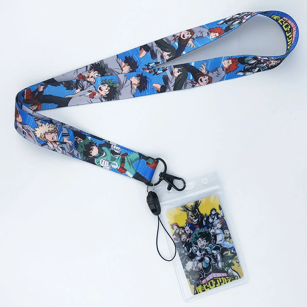 Lanyard And Card Аниме My Hero Academy Boku no Hero Academy ремешок на шею для ключей, ID карт, ремешок для мобильного телефона, держатель для бейджа, веревка, брелок - Цвет: Lanyard And Card