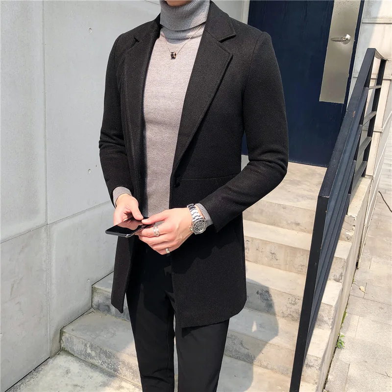 

Autumn and winter wool coat slimming casual windbreaker woolen Coat