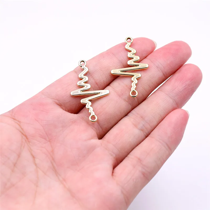 1 10pcs Lightning Все оптовые DIY золотые шармы-соединители для браслетов аксессуары несколько серебряных Подвески-соединители для изготовления ювелирных изделий на продажу - Цвет: 1 10pcs Lightning