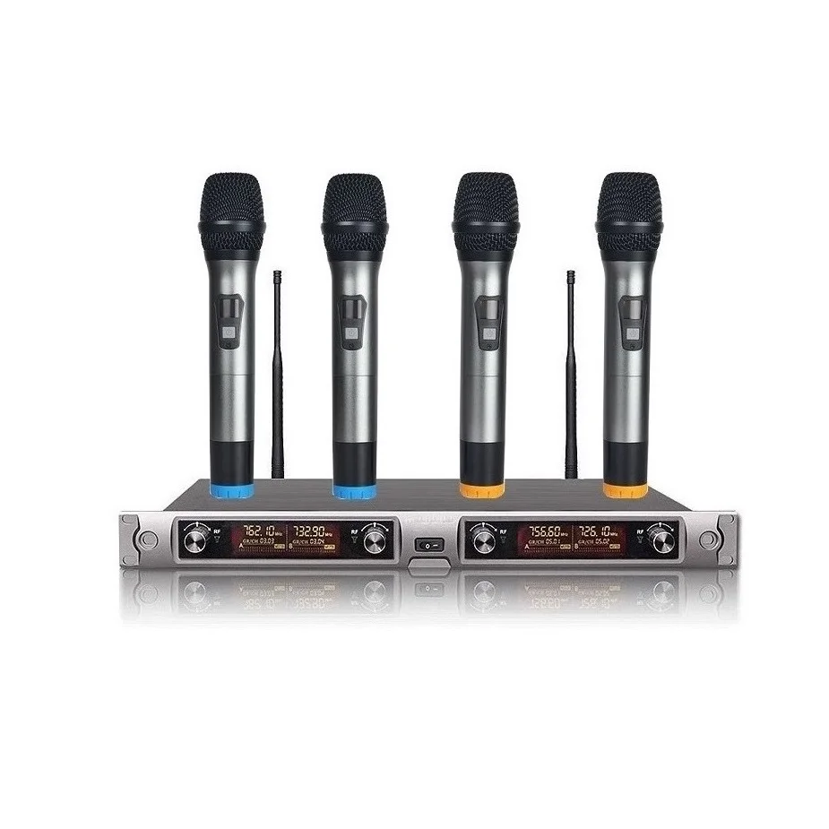Профессиональный Сценический микрофон Bolymic с UHF 4 канальный радиомикрофон