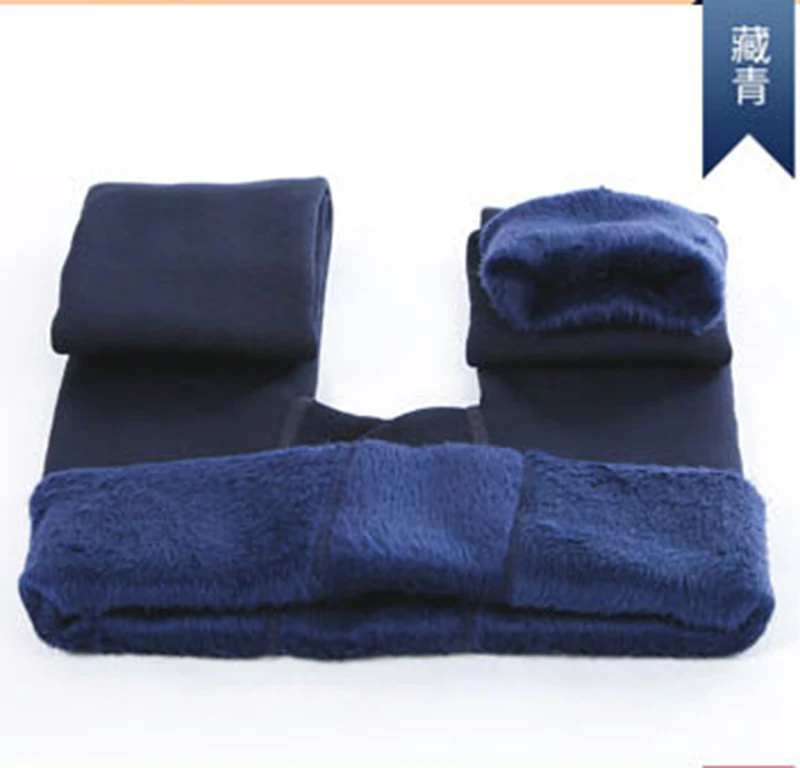 blue 88 Большие размеры 3XL, модные зимние леггинсы, женские теплые леггинсы с высокой талией, плотные бархатные леггинсы, одноцветные, подходят ко всему, тонкие женские леггинсы - Цвет: blue 88