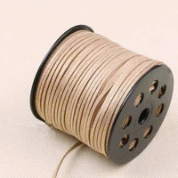 free shipping 100yds glitter metallic light brown flat faux leather suede cord 3mm cordfaux suede cord for bracelets 3mm