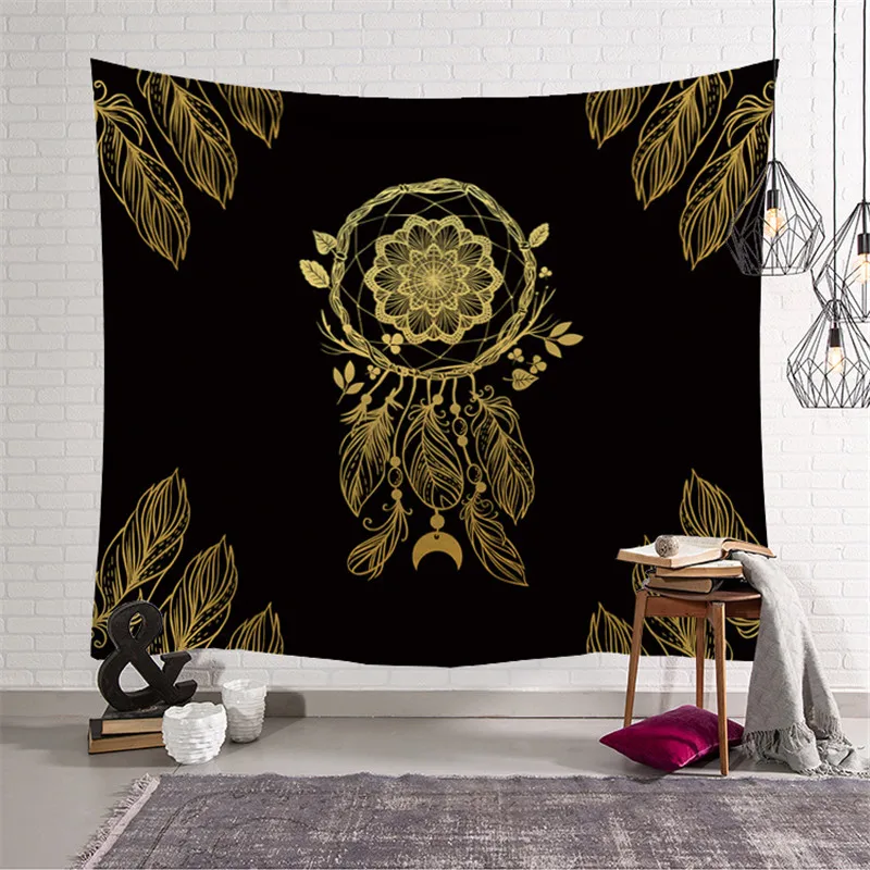 Таро Луна Синди Диана солнце бог Медуза Ловец снов черный гобелен настенный