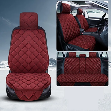 Red Плюшевый универсальный чехол для автомобильных сидений для Volkswagen vw passat polo golf tiguan jetta touareg авто аксессуары стиль - Название цвета: Red