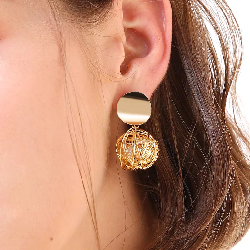 Модная Корейская заявление Висячие геометрической формы свисающие серьги для