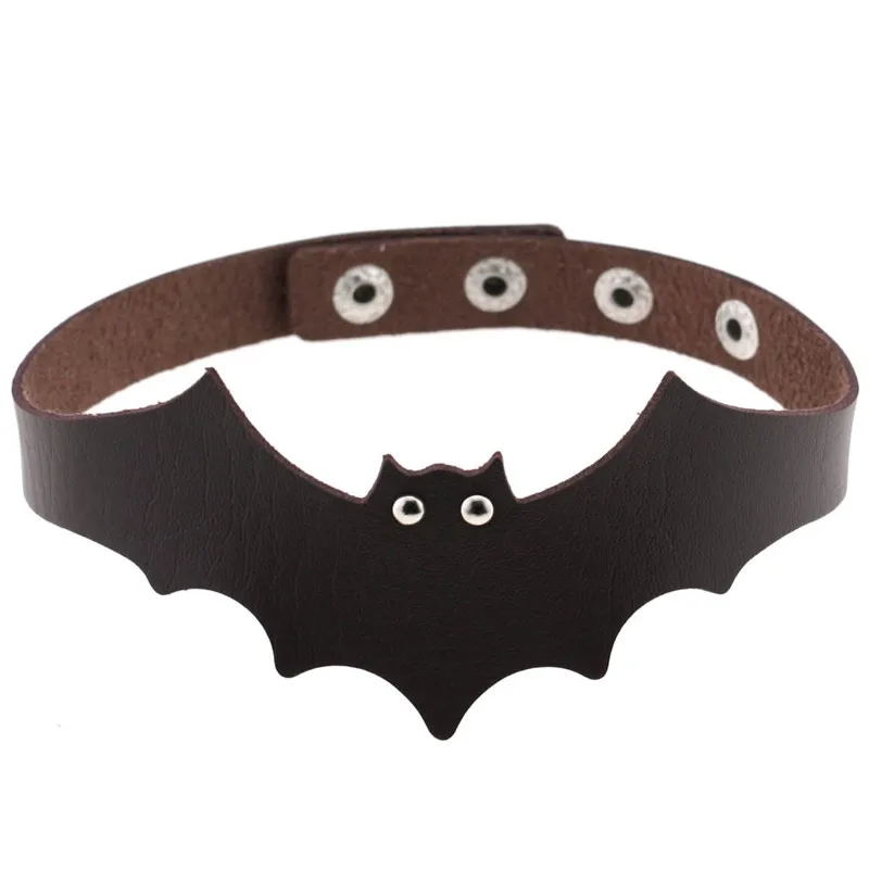 Sitaicery Halloween PU Leather Bat Wing Choker Gothic Necklace Men Women Punk Adjustable Necklaces Neck Women's Jewelry Gifts |