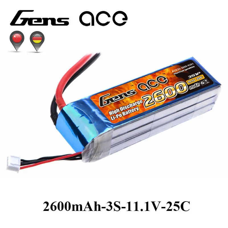Аккумулятор Gens ace Lipo 11 1 В 2600 мАч 3S аккумулятор 25C T Plug батареи для радиоуправляемых