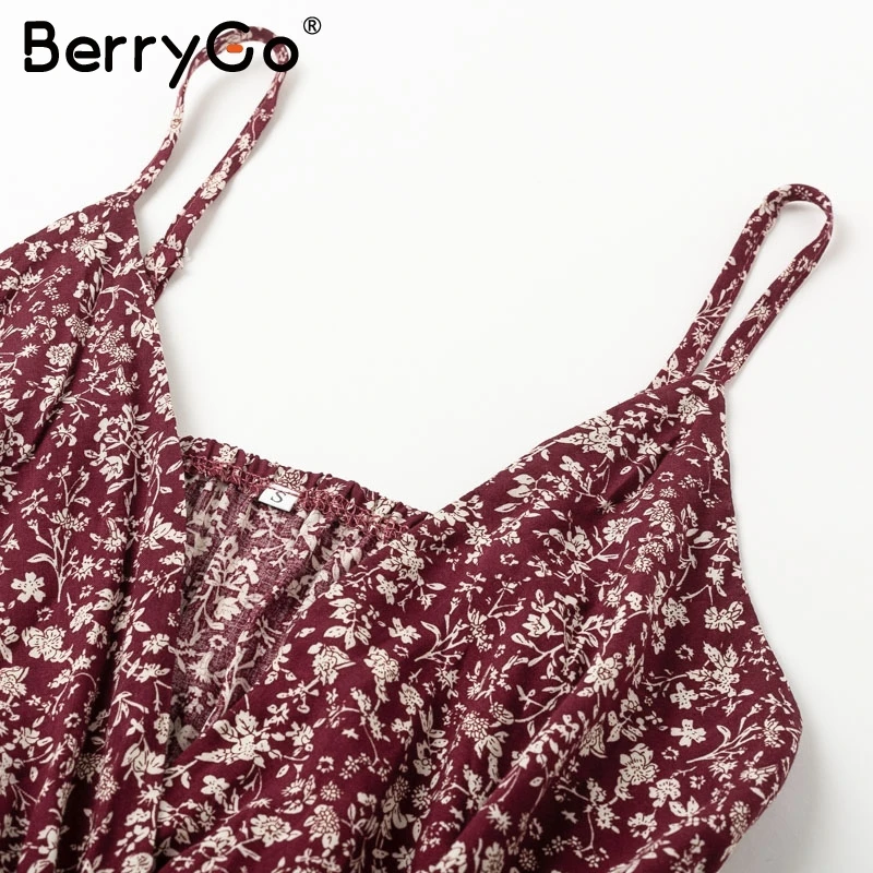 Simplee на тонких бретельках летнее платье для женщин в богемном стиле с цветочным