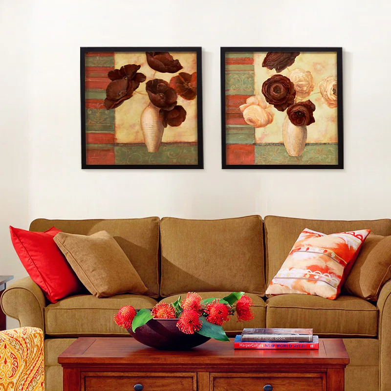 Ретро ваза как морковка Роза напечатанная на холсте картина маслом холст для