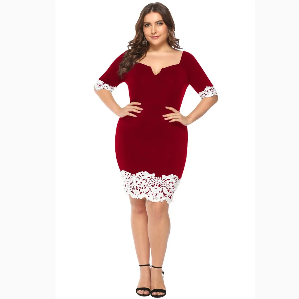 Бесплатная Страусиная 2019 Сексуальная Женская Плюс Размер Повседневное красное