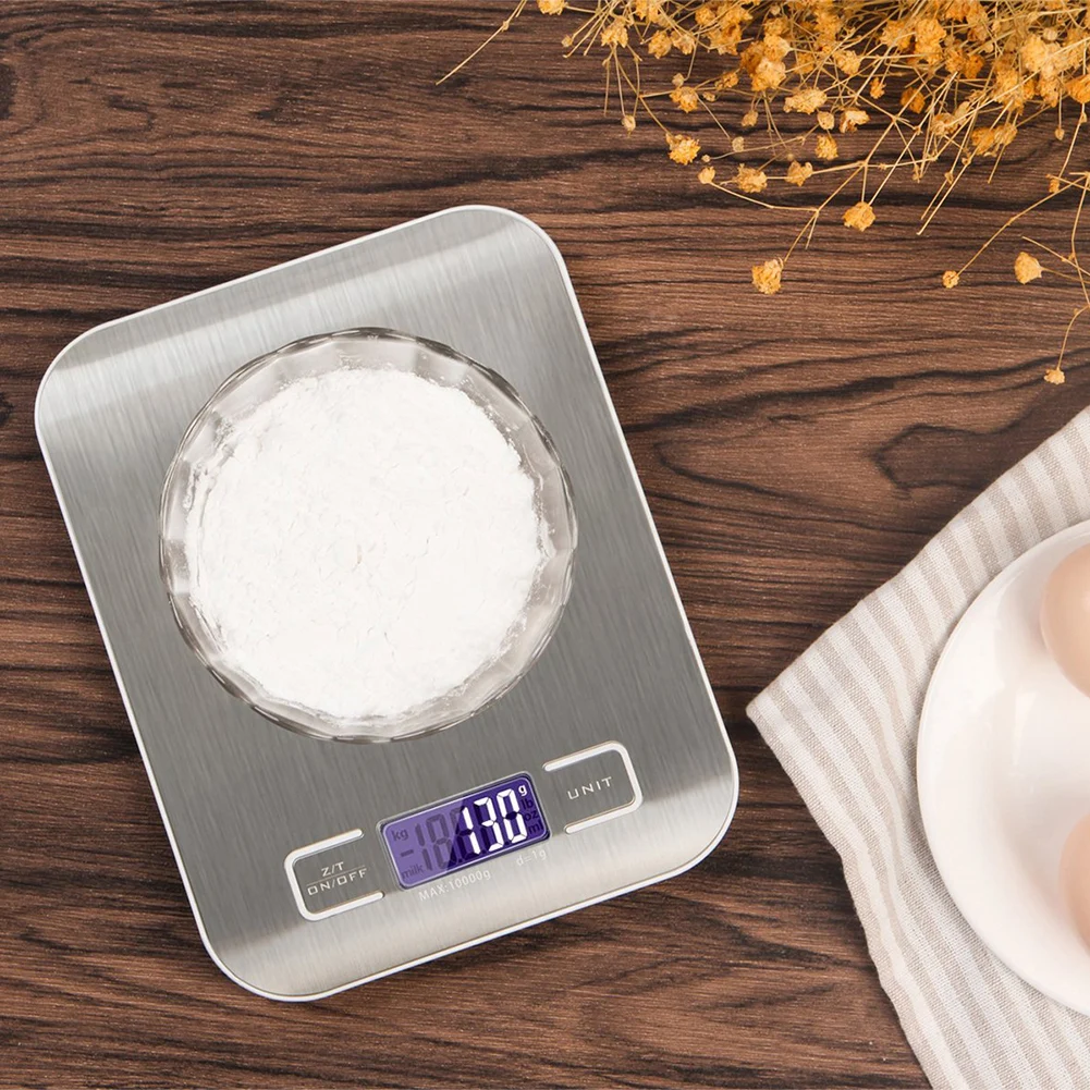 5kg/1g 10kg/1g High Precision Electronic Kitchen Scale Digital Food Scale Stainless Steel Weight Scale Measuring Tools With Bowl