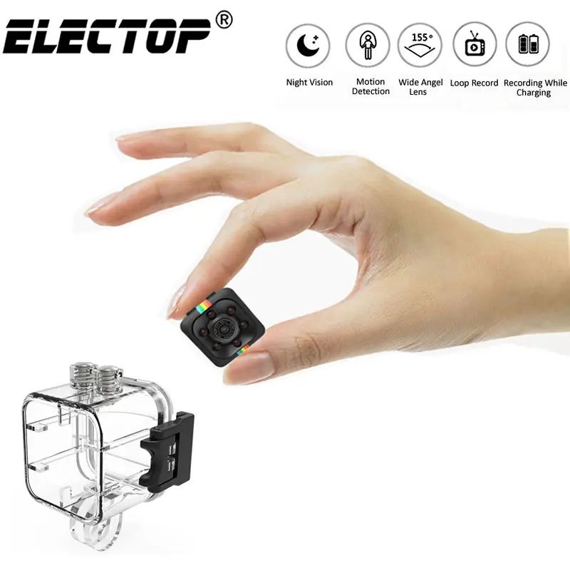 Мини камера Electop SQ11 HD маленькая IP 1080P сенсорная видеокамера ночного видения микро