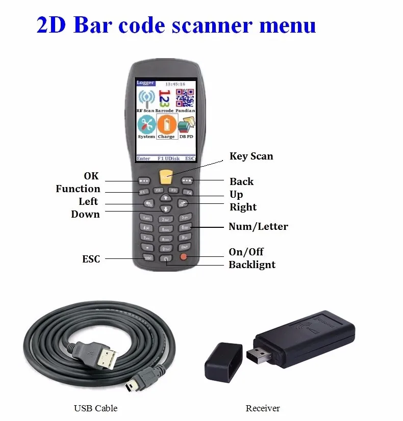 Techlogic X9 2D QR PDF417 Datametrix 2D беспроводной сканер штрих-кодов Ручной терминал КПК qr-код считыватель инвентаризация сканер штрих-кода