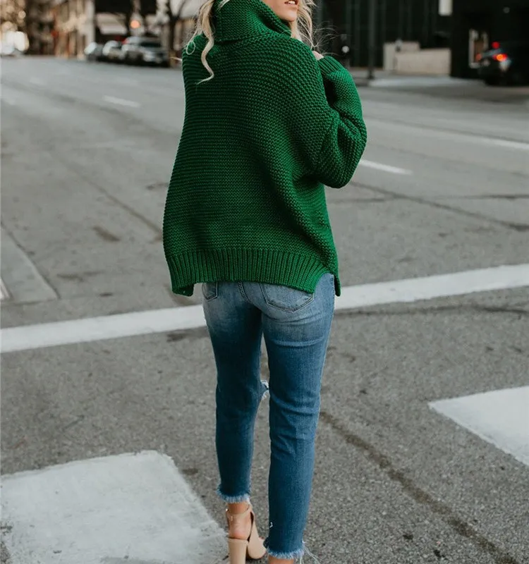 6 Colors 2018 Autumn Women Solid Color Turtleneck Sweater Long Sleeve Loose | Женская одежда