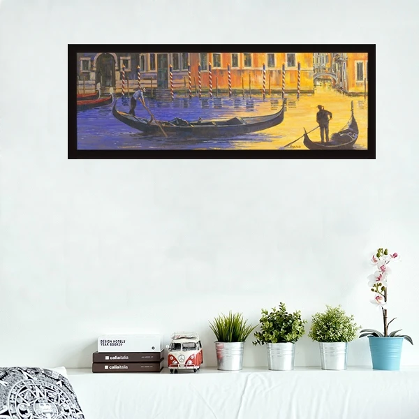 Free shipping canvas prints picture of hand painted Impressionist Italy Venice street oil painting | Дом и сад
