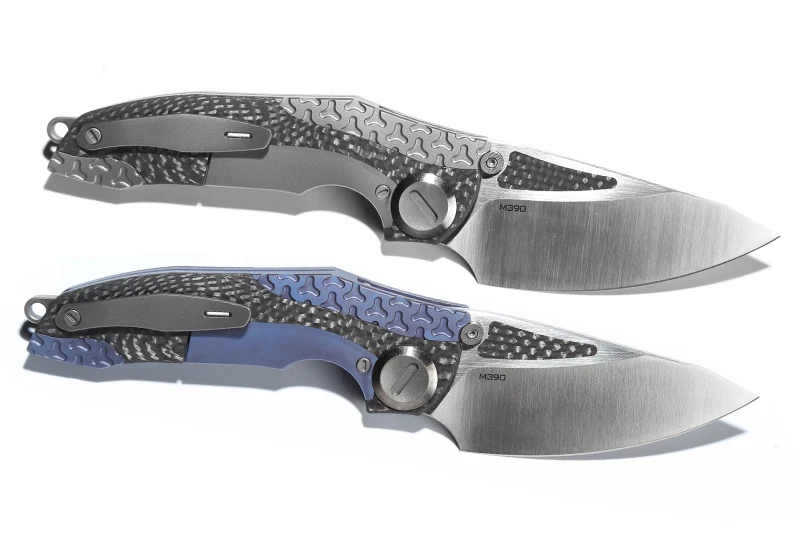 Складной нож VENOM ARMOUR M390 из титана CF складной для выживания на открытом воздухе