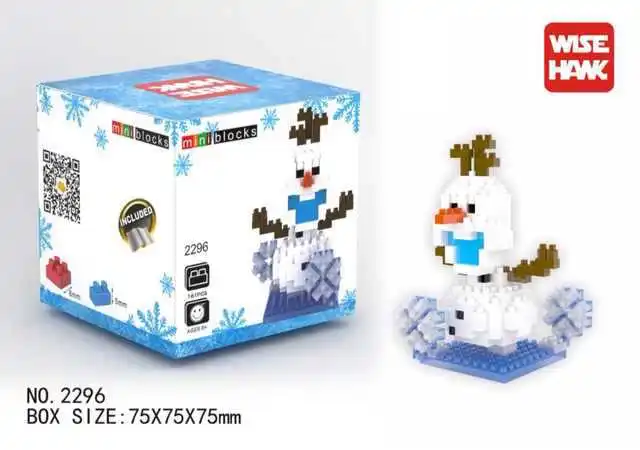 Мудрый ястреб Микро Блоки Алмаз Мультфильм Снеговик Анна Эльза Олаф Мини кирпича