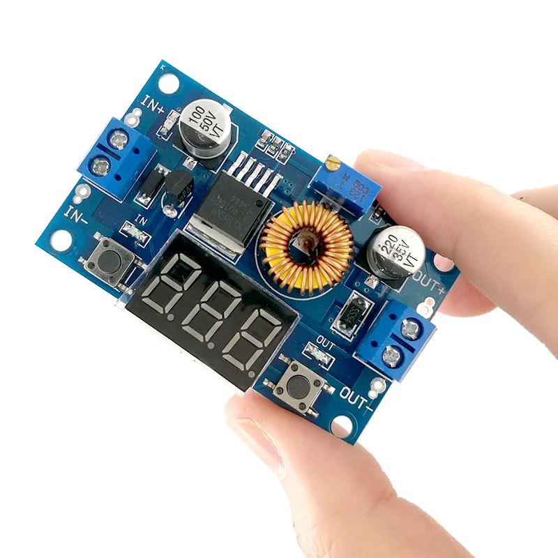 MCIGICM 5A 75W DC-DC Adjustable Step-down Module Step Down Modules with Voltmeter