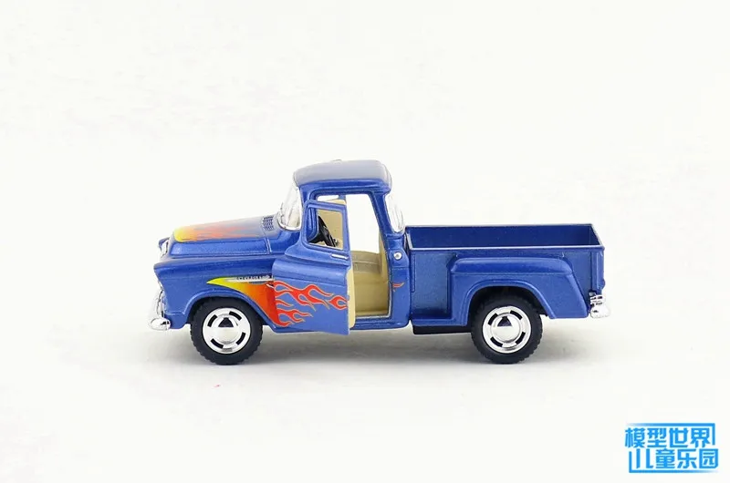KINSMART литая металлическая модель/1:32 весы/1955 Chevy Stepside игрушка-пикап/оттягивающая машина/детский подарок/образовательная коллекция