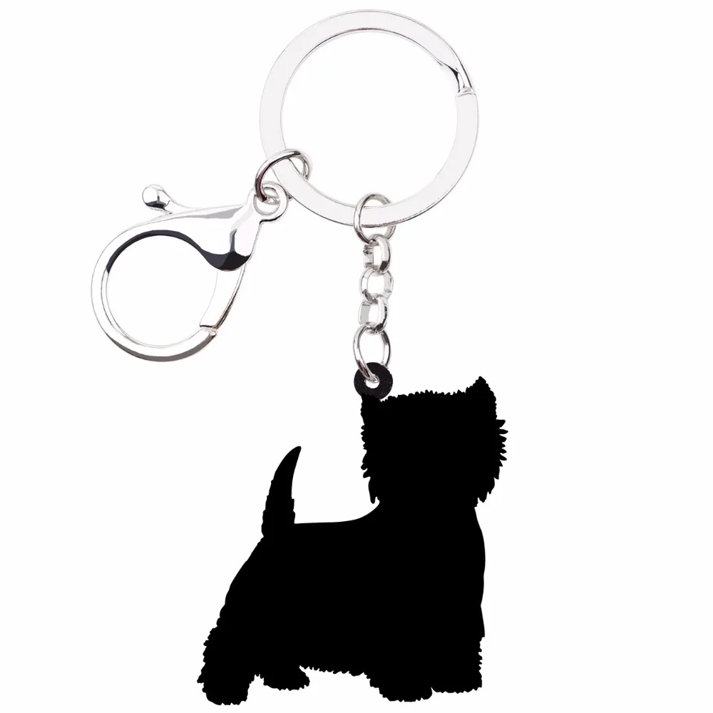 Акриловые аниме ювелирные изделия Bonsny брелок West Highland White Terrier для женщин и девушек