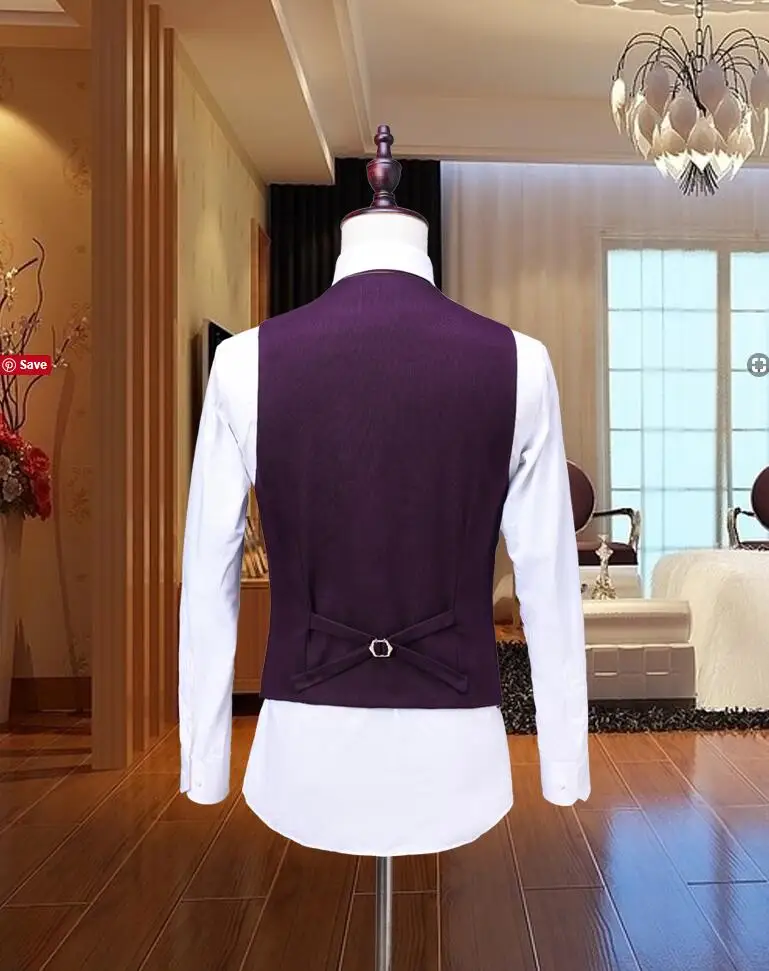 2018 новый фиолетовый красный мужчин костюм жениха Slim Fit Свадебные лучший мужчина