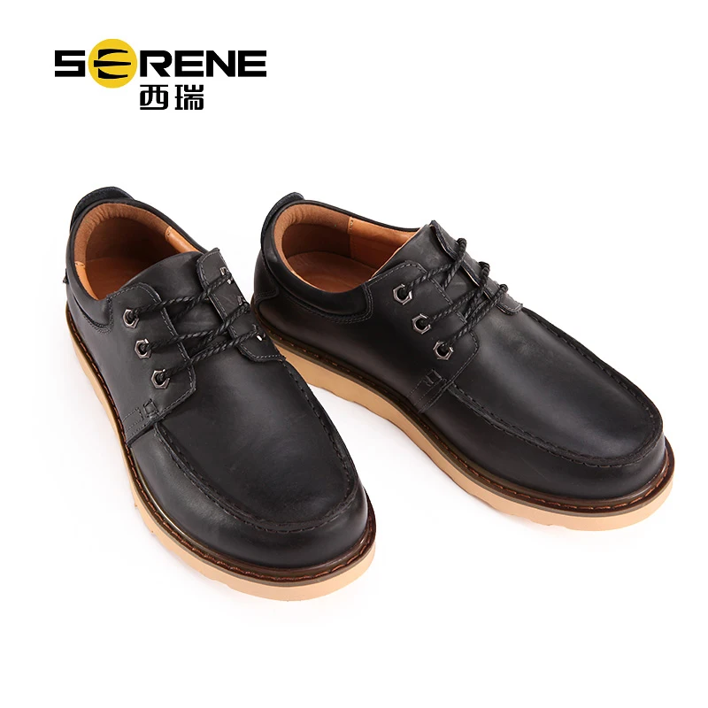 Low-heeled Casual Leather Shoes For Men Classic Breathable Soft Split Lace-up Spring Footwear Comfortable Shoe | Обувь