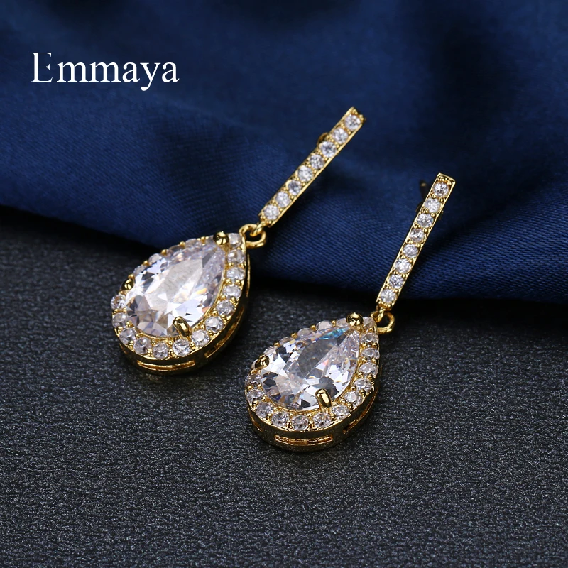 Женские серьги Emmaya элегантные ювелирные изделия из фианита три