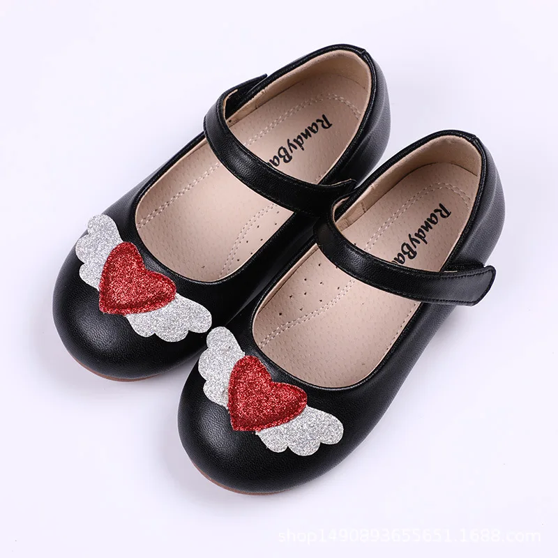Детская обувь с блестками и бантом кожаная принцессы танцевальная для девочек