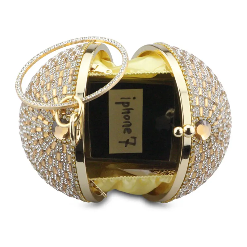 Золотые женские клатчи с блестками и кисточками вечерние Металлические