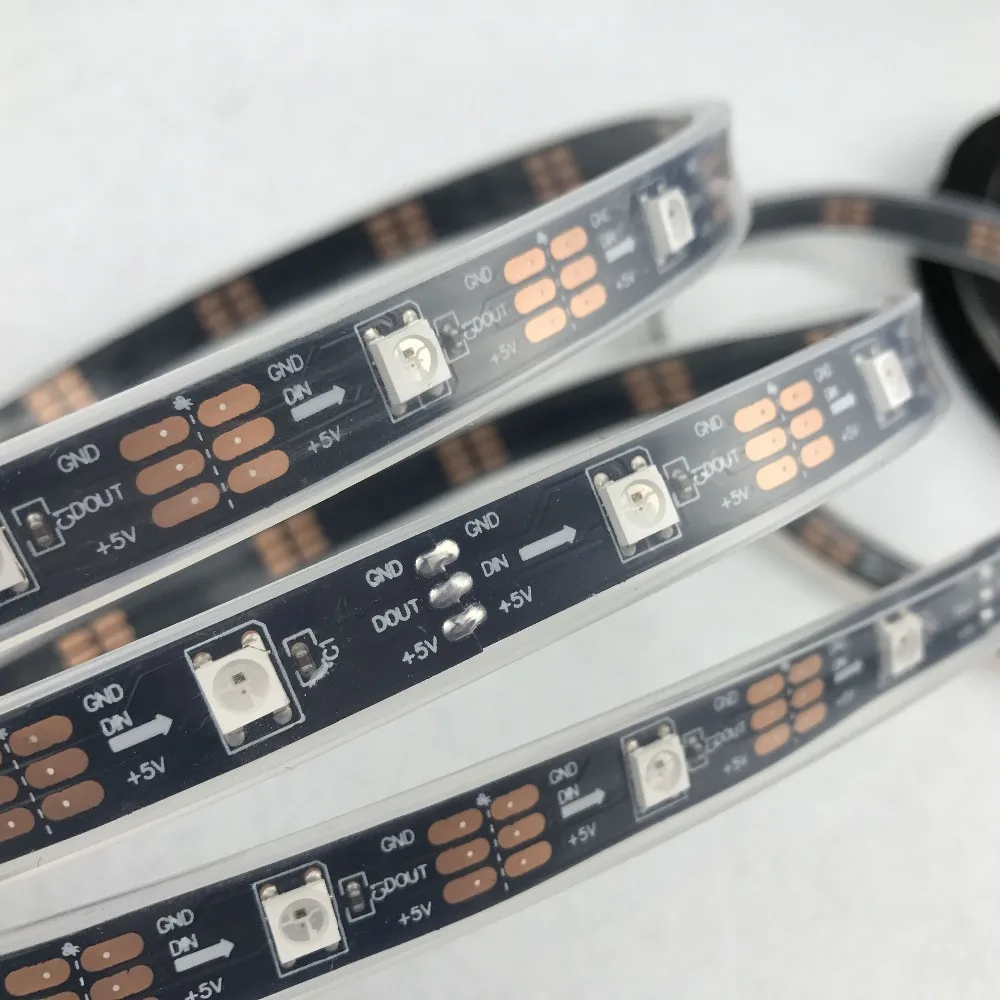 Черная печатная плата 5 м DC5V WS2812B светодиодная Пиксельная srip IP68 30 шт. WS2812B/m с