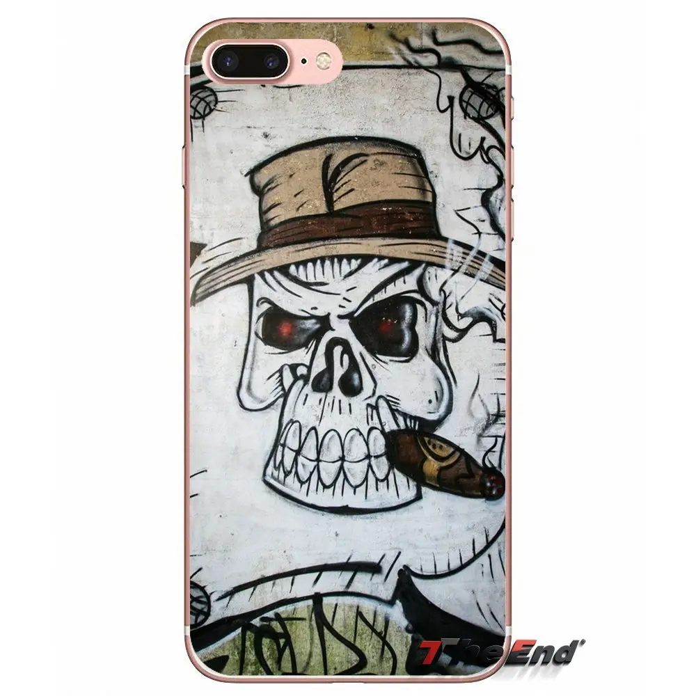 Мягкий чехол для Samsung Galaxy S2 S3 S4 S5 MINI S6 S7 edge S8 S9 Plus Note 2 3 4 5 8 Coque Fundas Gambar граффити череп