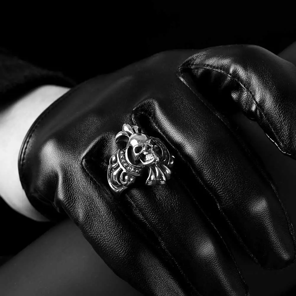 VALEN BELA Jewellery Retro Skull Rings 316L Stainless Steel Male Bague Homme Anillo Hombre Biker Ring Men JZ5464 | Украшения и