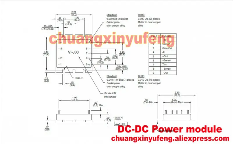 VI-J53-CZ VI-J53-EZ VICOR Mini DC-DC Step-down Converter module DCinput150V-output24V25W1A изолированный модуль питания |