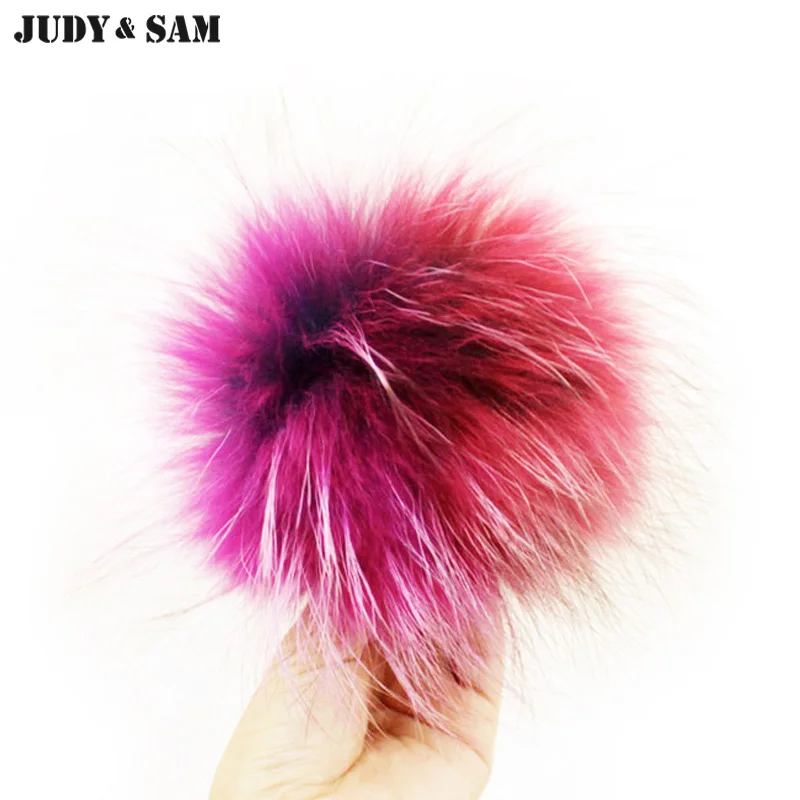 2016 новый красочный 15 см настоящее мех енота пом съемный шапочка Hat аксессуары