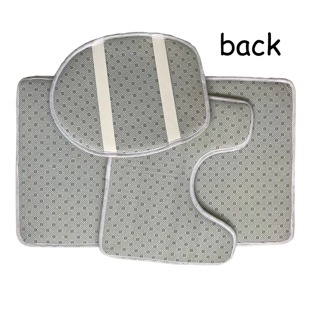 

HUGSIDEA 3pcs/set Boho Hippe Bath Mat Bathroom Anti-slip Mat Set Flannel Absorbent Toilet Seat Cover Rug Bathroom Accessories