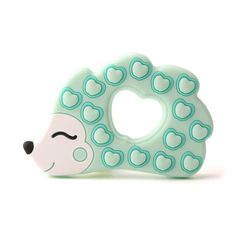 Hedgehog Mint Укусы 1 шт. силиконовый Ежик Прорезыватель игрушка BPA бесплатные силиконовые бусины кулон грызун для младенцев детский Прорезыватель - Цвет: Hedgehog Mint