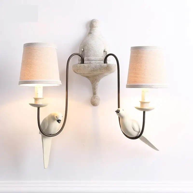 Полимерный светильник для бара и кафе настенный в деревенском стиле абажур с