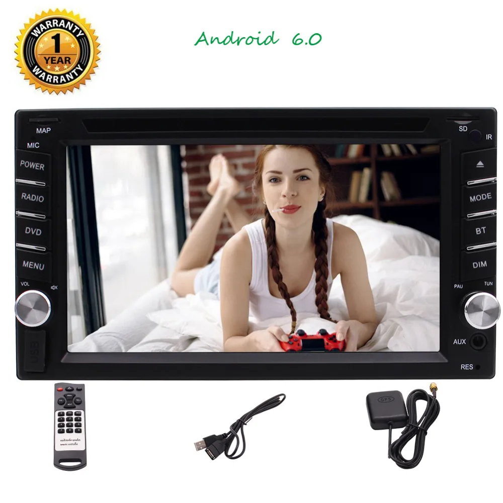 ОС Android 6 0 2 Din автомобильный стерео HD цифровой Сенсорный экран DVD плеер Поддержка