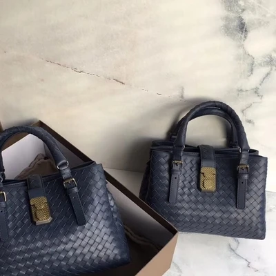 dark blue HJKL модная дизайнерская женская сумка из натуральной кожи импортная овечья кожа ручная тканая сумка на плечо Большая вместительная римская сумка - Цвет: dark blue