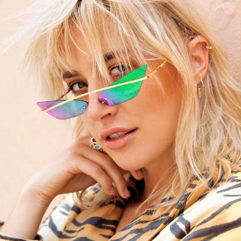 Маленькие солнцезащитные очки кошачий глаз женские дизайнерские затемненные